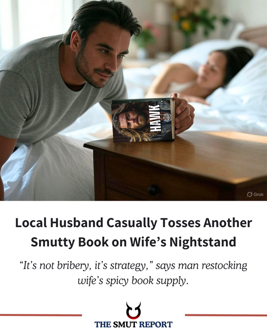 Local Husband Casually Tosses Another Smutty Book on Wife’s Nightstand