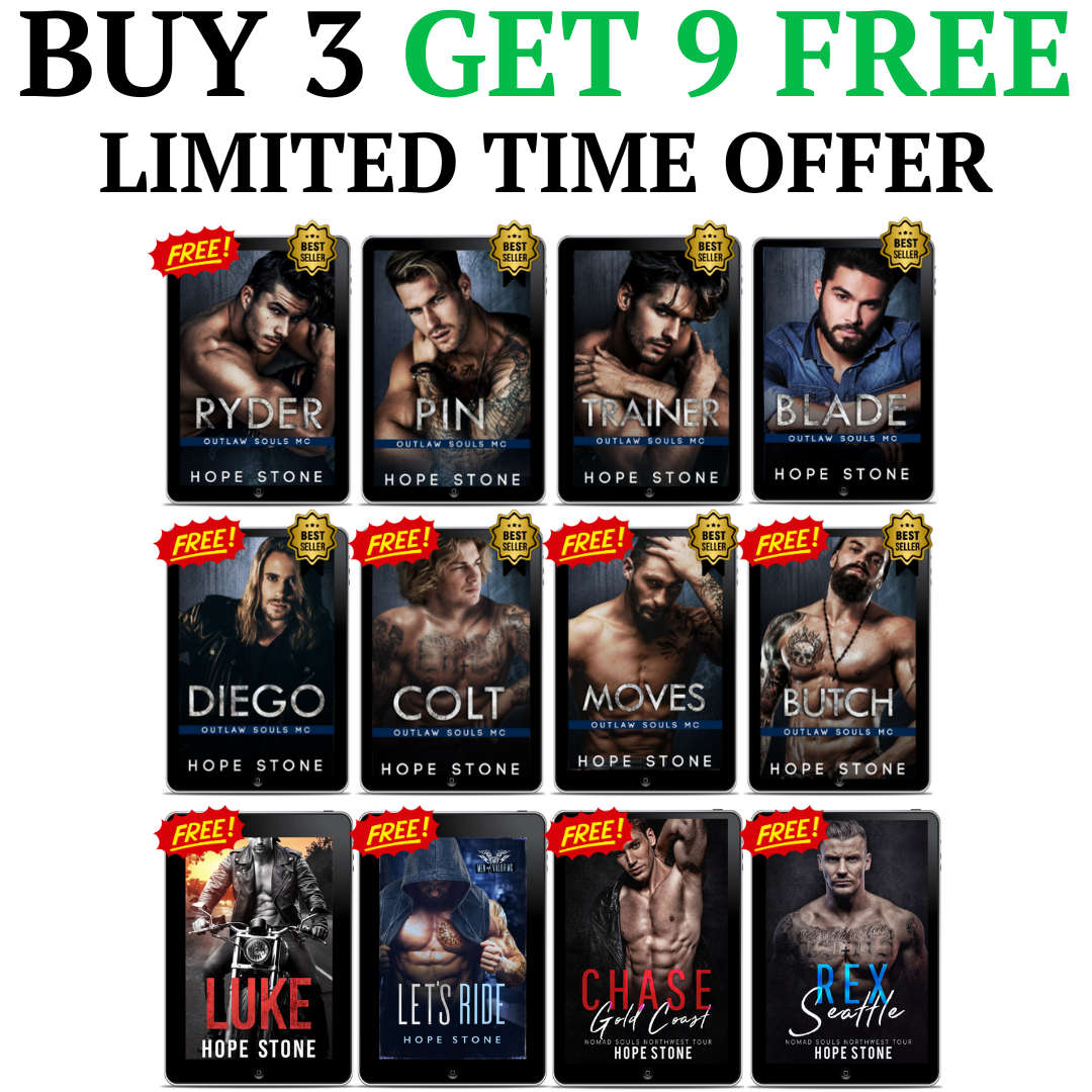 BUY 3 GET 9 FREE | The COMPLETE Outlaw Souls MC Romance Series (Books 1-8) + 4 Bonus Novellas - EBOOKS