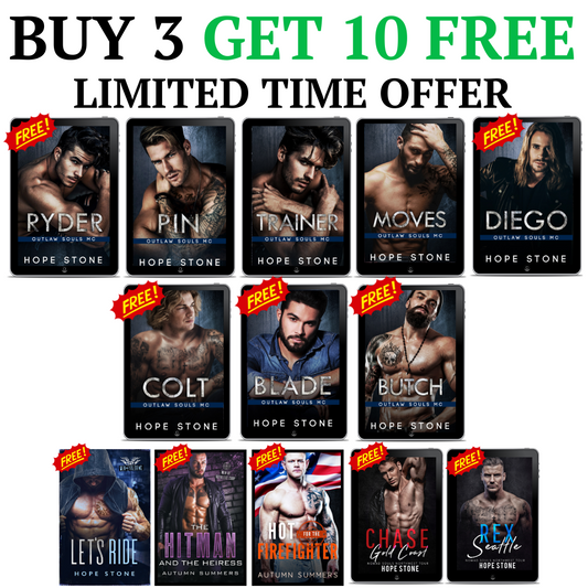 BUY 3 GET 10 FREE - Outlaw Souls MC (Books 1-8) + 2 Spin-Off Novellas + 3 MC Romance Novellas - EBOOKS