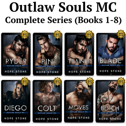 BUY 3 GET 9 FREE | The COMPLETE Outlaw Souls MC Romance Series (Books 1-8) + 4 Bonus Novellas - EBOOKS
