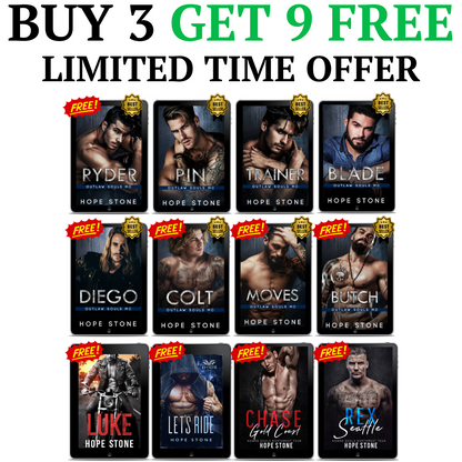 BUY 3 GET 9 FREE | The COMPLETE Outlaw Souls MC Romance Series (Books 1-8) + 4 Bonus Novellas - EBOOKS
